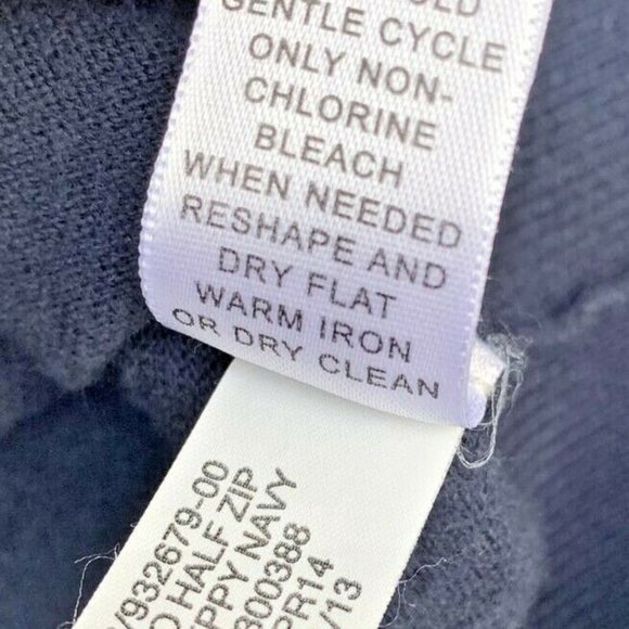 BANANA REPUBLIC PREMIUM LUXE YARN HALF ZIP 1/4 MENS SWEATER preppy navy - Picture 7 of 9